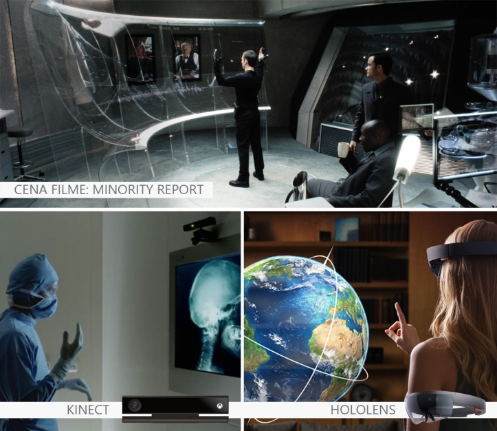 Comparação da cena do filme: Minority Report X Tecnologias Microsofts atuais